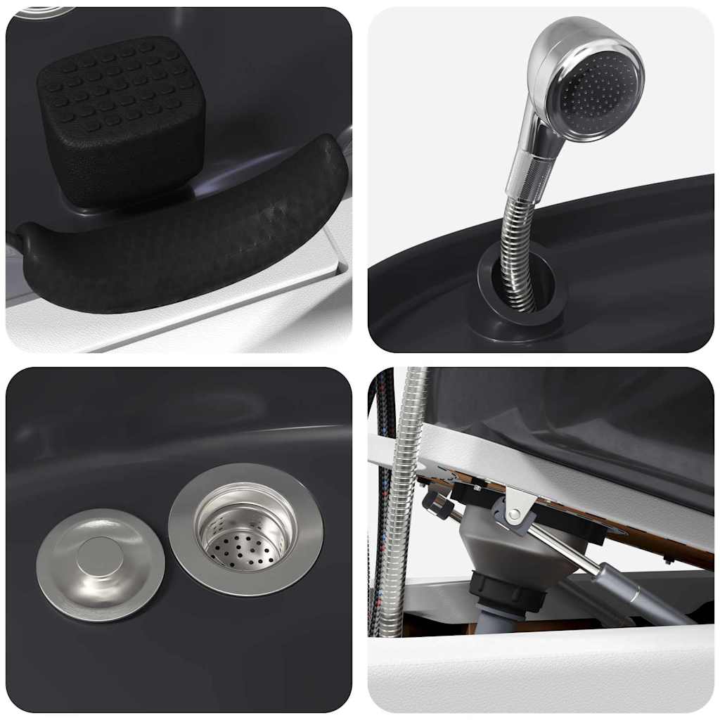 Sedia per Shampoo Bianco e Nero 63 x 141 x 92 cm PVC 42009071