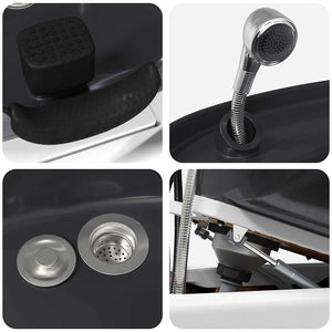 Sedia per Shampoo Bianco e Nero 63 x 141 x 92 cm PVC 42009071