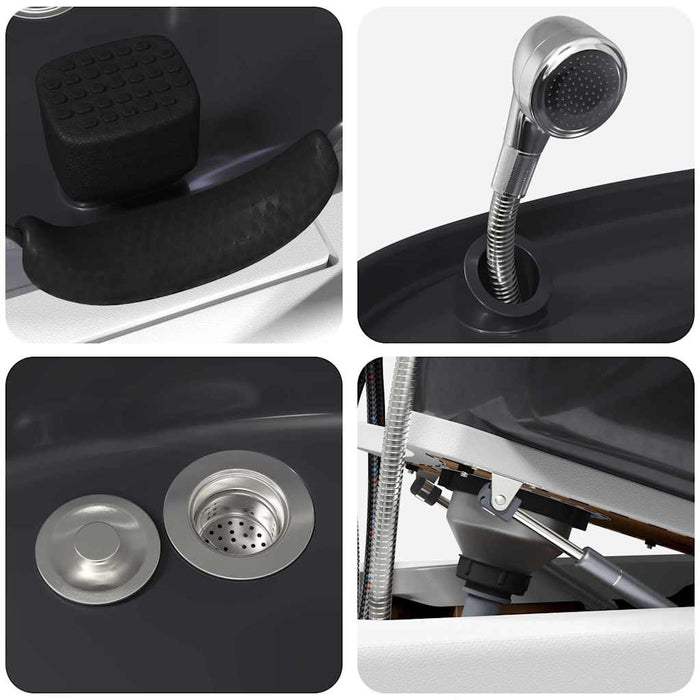 Sedia per Shampoo Bianco e Nero 63 x 141 x 92 cm PVC 42009071