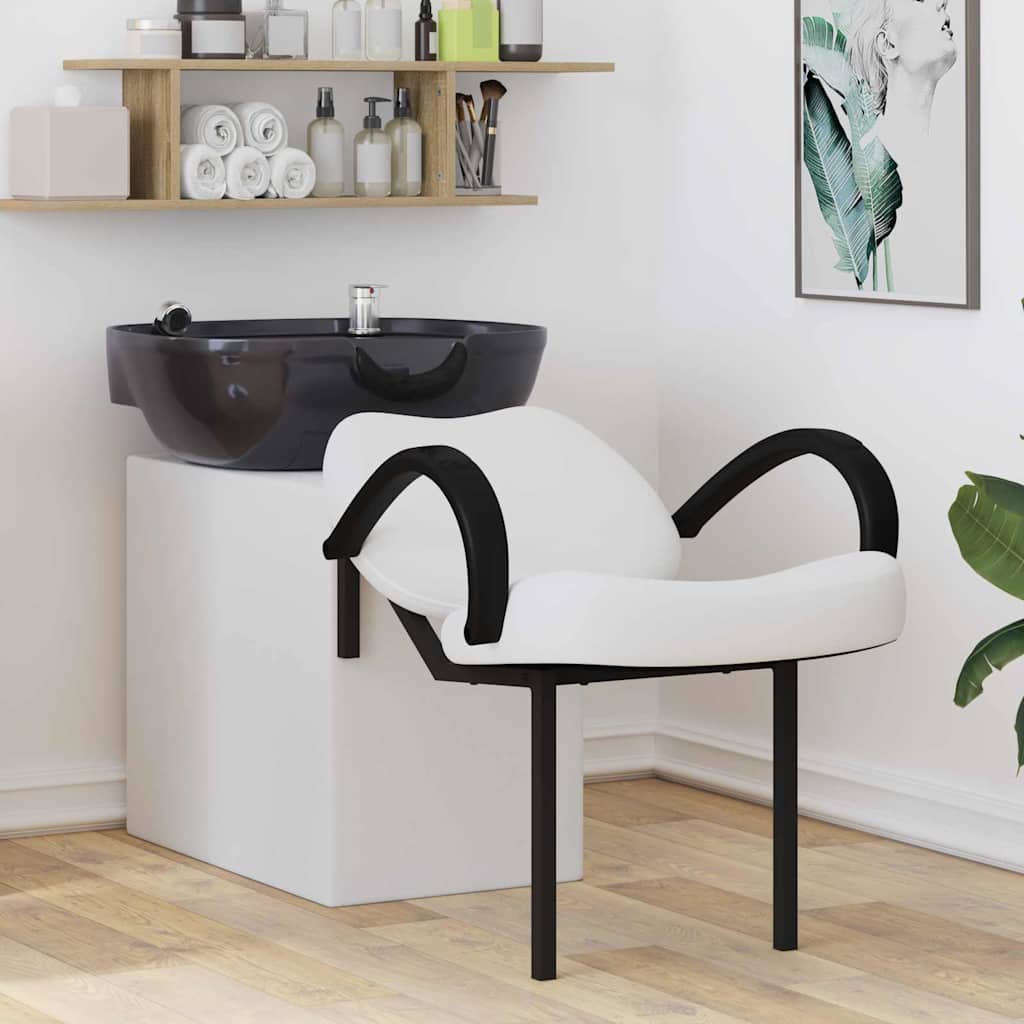 Sedia per Shampoo Bianco e Nero 63 x 141 x 92 cm PVC 42009071