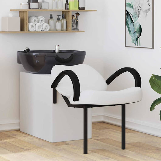 Sedia per Shampoo Bianco e Nero 63 x 141 x 92 cm PVC 42009071