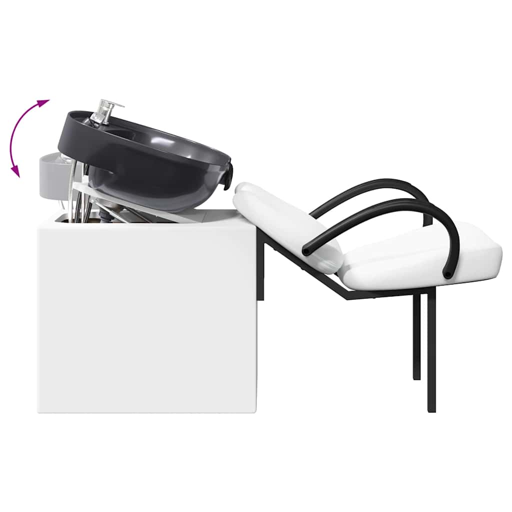 Sedia per Shampoo Bianco e Nero 63 x 141 x 92 cm PVC 42009071