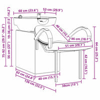 Sedia per Shampoo Bianco e Nero 63 x 141 x 92 cm PVC 42009071