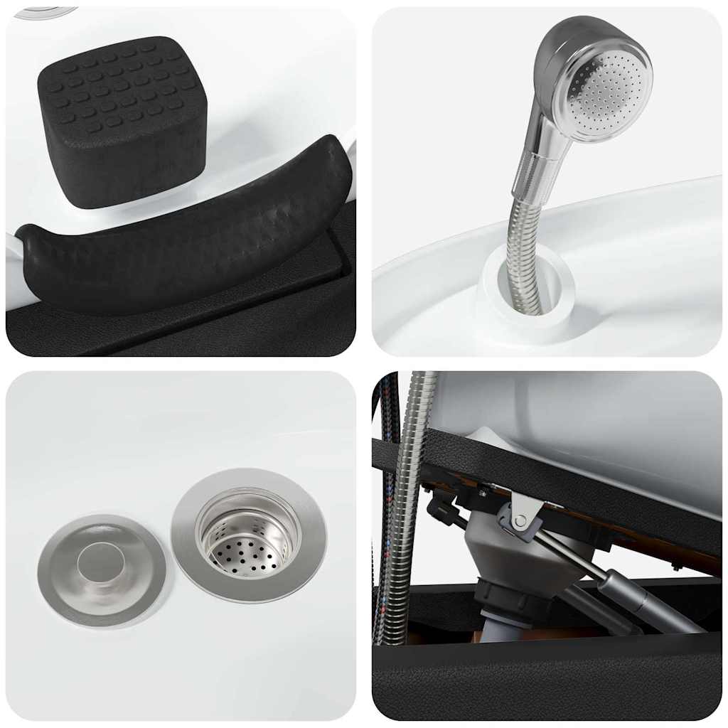 Sedia per Shampoo Nero e Bianco 63 x 141 x 92 cm PVC 42009072