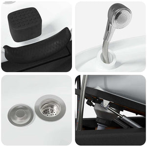 Sedia per Shampoo Nero e Bianco 63 x 141 x 92 cm PVC 42009072