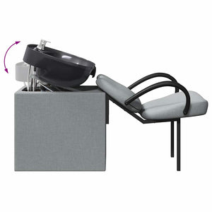 Sedia per Shampoo Grigio Chiaro e Nero 63 x 141 x 92 cm Tessuto 42009073