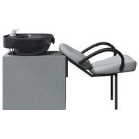 Sedia per Shampoo Grigio Chiaro e Nero 63 x 141 x 92 cm Tessuto 42009073