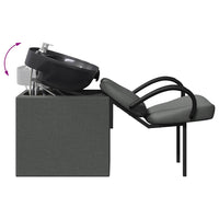 Sedia per Shampoo Grigio Scuro e Nero 63 x 141 x 92 cm Tessuto 42009074