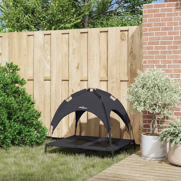 Letto rialzato per cani con tetto rimovibile Nero L Acciaio 42008167