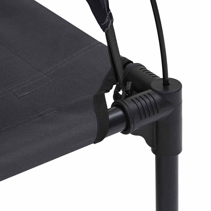 Letto Rialzato per Cani con Copertura Rimovibile Nero XL Acciaio 42008168