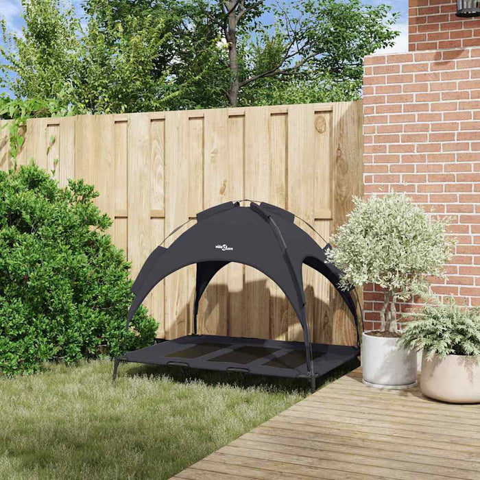 Letto Rialzato per Cani con Copertura Rimovibile Nero XL Acciaio 42008168