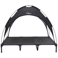 Letto Rialzato per Cani con Copertura Rimovibile Nero XL Acciaio 42008168