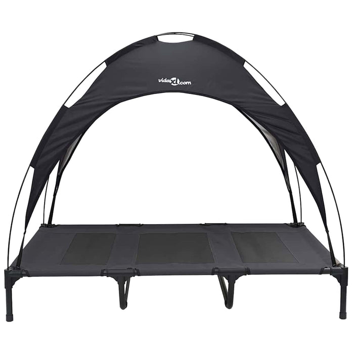 Letto Rialzato per Cani con Copertura Rimovibile Nero XL Acciaio 42008168