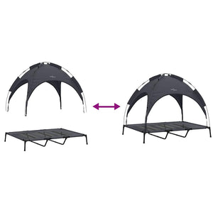 Letto Rialzato per Cani con Copertura Rimovibile Nero XL Acciaio 42008168
