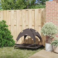 Letto Rialzato per Cani  con Tettuccio Removibile Marrone L Acciaio 42008171