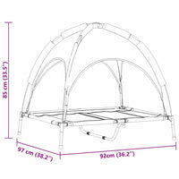 Letto Rialzato per Cani  con Tettuccio Removibile Marrone L Acciaio 42008171