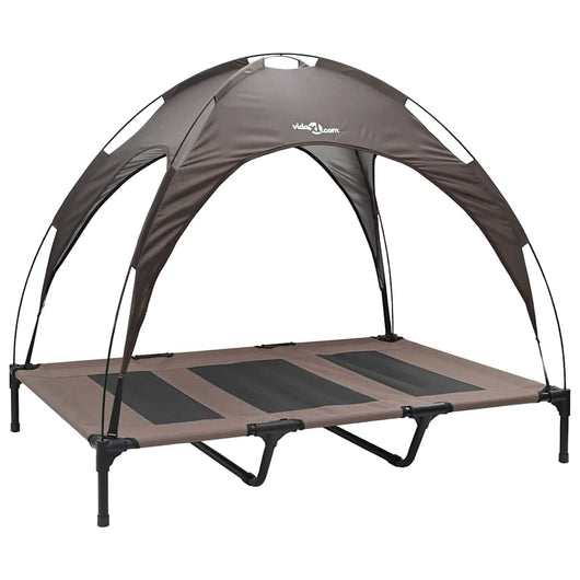 Letto rialzato per cani  con tetto rimovibile Marrone XL Acciaio 42008172