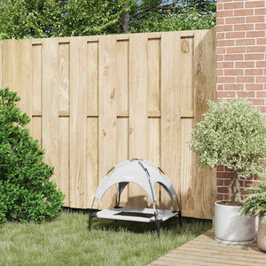 Letto Rialzato per Cani  con Tetto Rimovibile Grigio Argento Acciaio 42008173