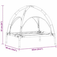 Letto Rialzato per Cani  con Tetto Rimovibile Grigio Argento Acciaio 42008173