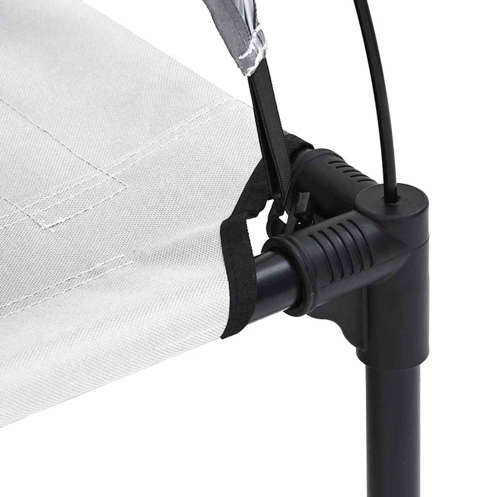 Letto Rialzato per Cani con Copertura Rimovibile Grigio Argento M Acciaio 42008174