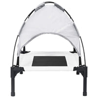 Letto Rialzato per Cani con Copertura Rimovibile Grigio Argento M Acciaio 42008174