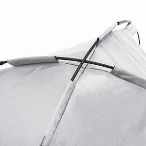 Letto Rialzato per Cani con Tetto Rimovibile Grigio Argento XL Acciaio 42008176