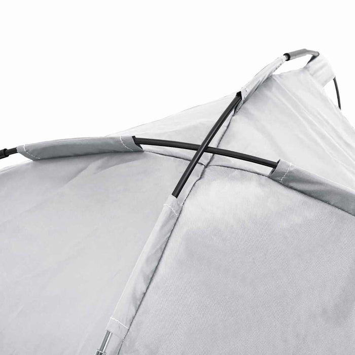 Letto Rialzato per Cani con Tetto Rimovibile Grigio Argento XL Acciaio 42008176