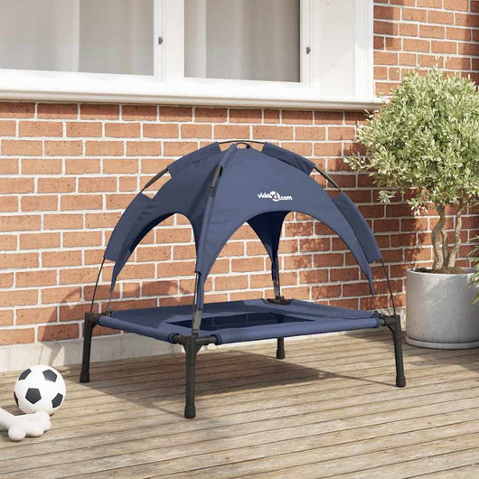 Letto per Cani Rialzato  Blu Navy Acciaio, Tessuto 76 x 62 x 70.5 cm 42008178