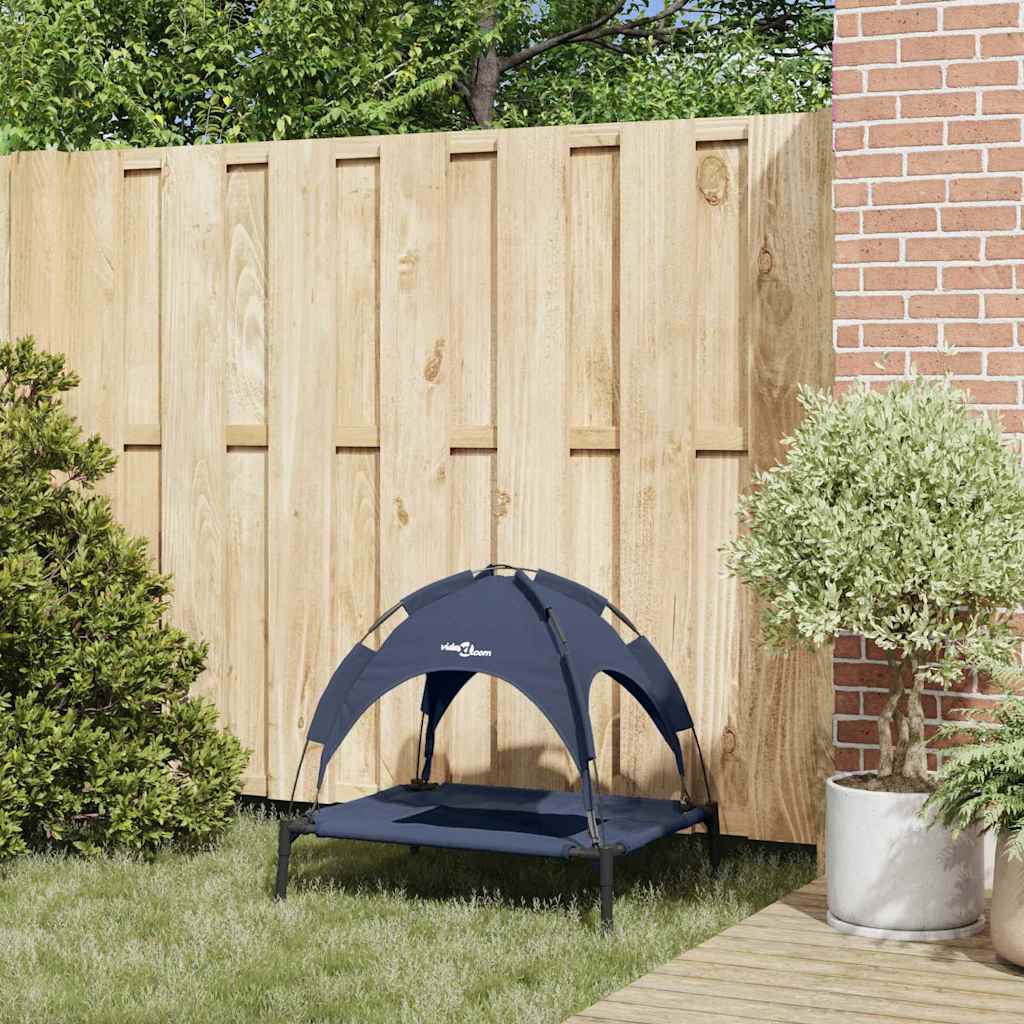 Letto per Cani Rialzato  Blu Navy Acciaio, Tessuto 76 x 62 x 70.5 cm 42008178