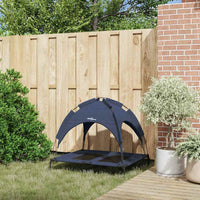 Letto Rialzato per Cani con Tetto Rimovibile Blu Navy L Acciaio 42008179