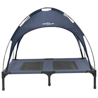 Letto Rialzato per Cani con Tetto Rimovibile Blu Navy L Acciaio 42008179