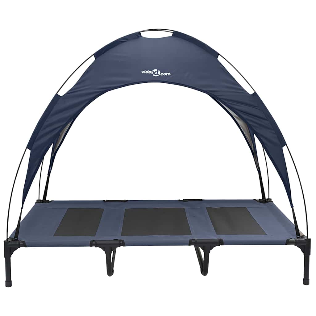 letto rialzato per cani con tettuccio rimovibile blu navy XL in acciaio 42008180