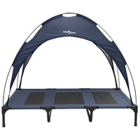 letto rialzato per cani con tettuccio rimovibile blu navy XL in acciaio 42008180