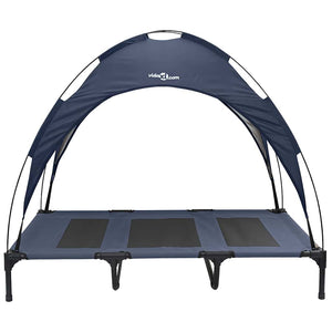 letto rialzato per cani con tettuccio rimovibile blu navy XL in acciaio 42008180
