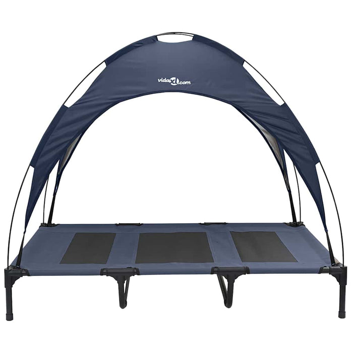 letto rialzato per cani con tettuccio rimovibile blu navy XL in acciaio 42008180