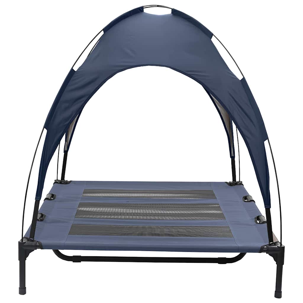 letto rialzato per cani con tettuccio rimovibile blu navy XL in acciaio 42008180