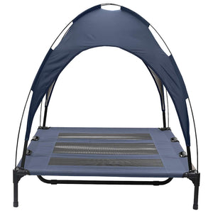 letto rialzato per cani con tettuccio rimovibile blu navy XL in acciaio 42008180