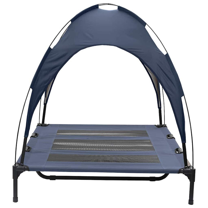 letto rialzato per cani con tettuccio rimovibile blu navy XL in acciaio 42008180