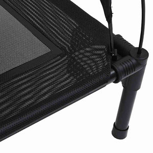 Letto rialzato con tettuccio rimovibile Nero M Acciaio 42008186