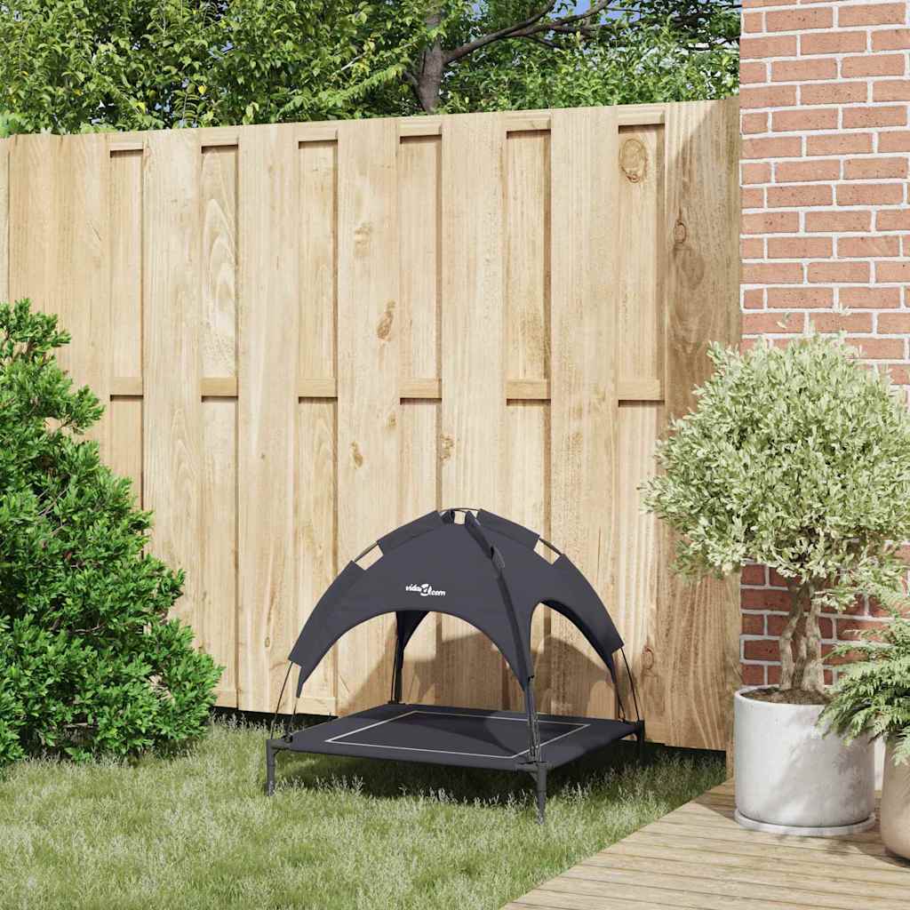 Letto rialzato con tettuccio rimovibile Nero M Acciaio 42008186