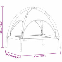 Letto per cani rialzato  con copertura removibile Marrone S Acciaio 42008189