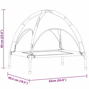 Letto per cani rialzato  con copertura removibile Marrone S Acciaio 42008189
