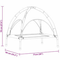 Letto per Cane Rialzato  Marrone Poliestere, Metallo Medio 42008190