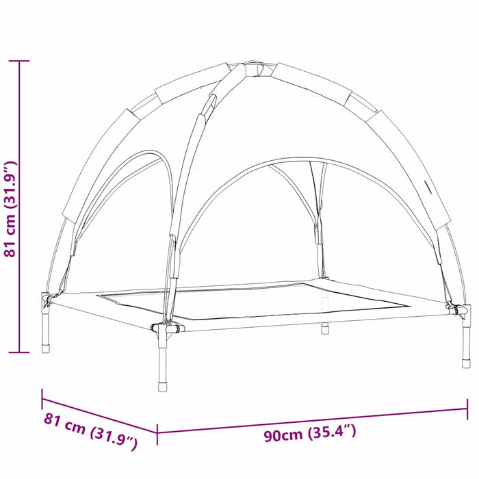 letto rialzato per cani  con tetto removibile Marrone L Acciaio 42008191