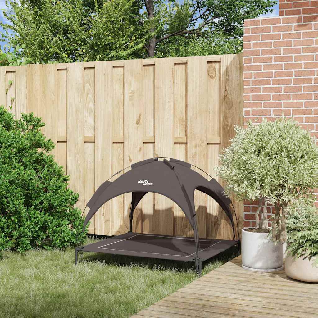 Letto rialzato per cani  con tetto rimovibile Marrone XL Acciaio 42008192