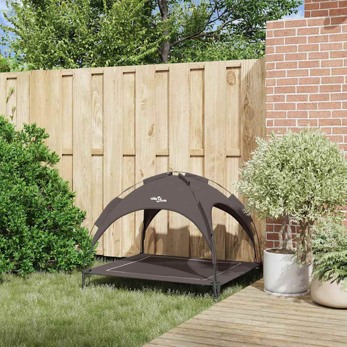 Letto rialzato per cani  con tetto rimovibile Marrone XL Acciaio 42008192