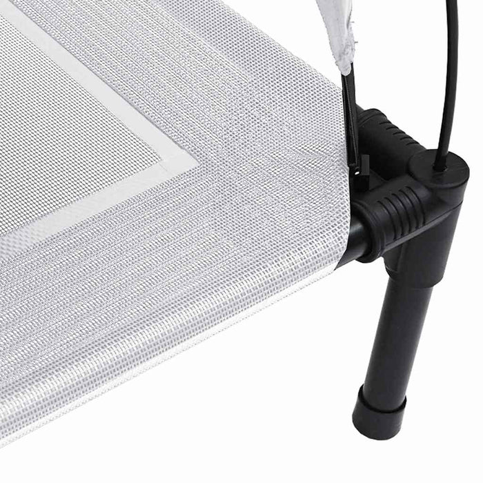 Letto Rialzato per Cani  con Tetto Rimovibile Grigio Argento 42008193