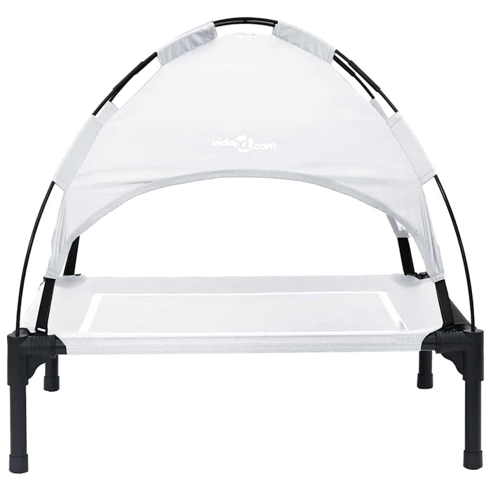 Letto Rialzato per Cani  con Tetto Rimovibile Grigio Argento 42008193