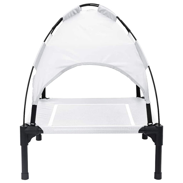 Letto Rialzato per Cani  con Tetto Rimovibile Grigio Argento 42008193