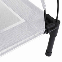 Letto Rialzato per Cani con Tetto Rimovibile Grigio Argento M Metallo 42008194